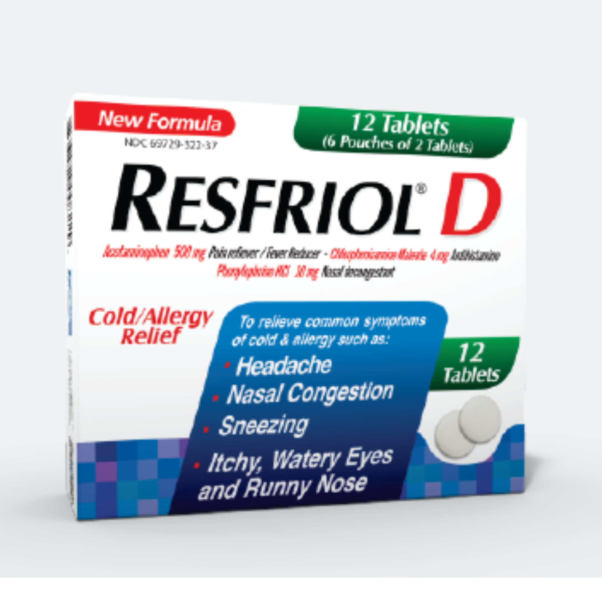 Resfriol-D Antigripal w/12 Tablets (6-2 pouches)