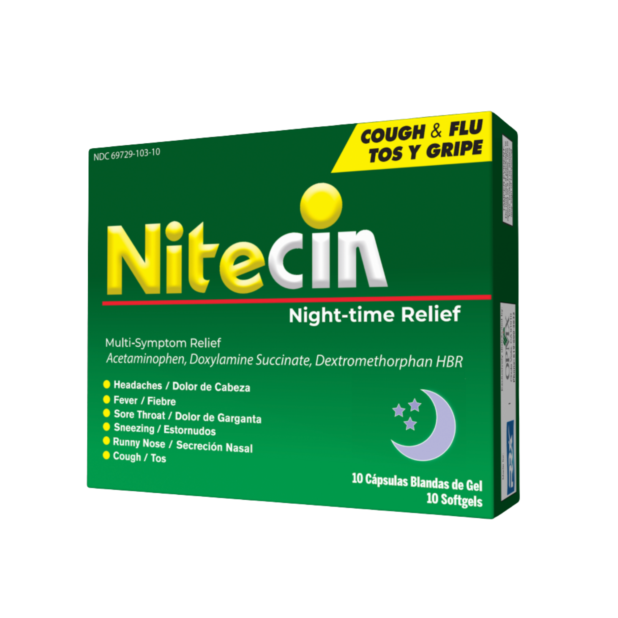 Nitecin Night-Time Relief w/10 Softgel