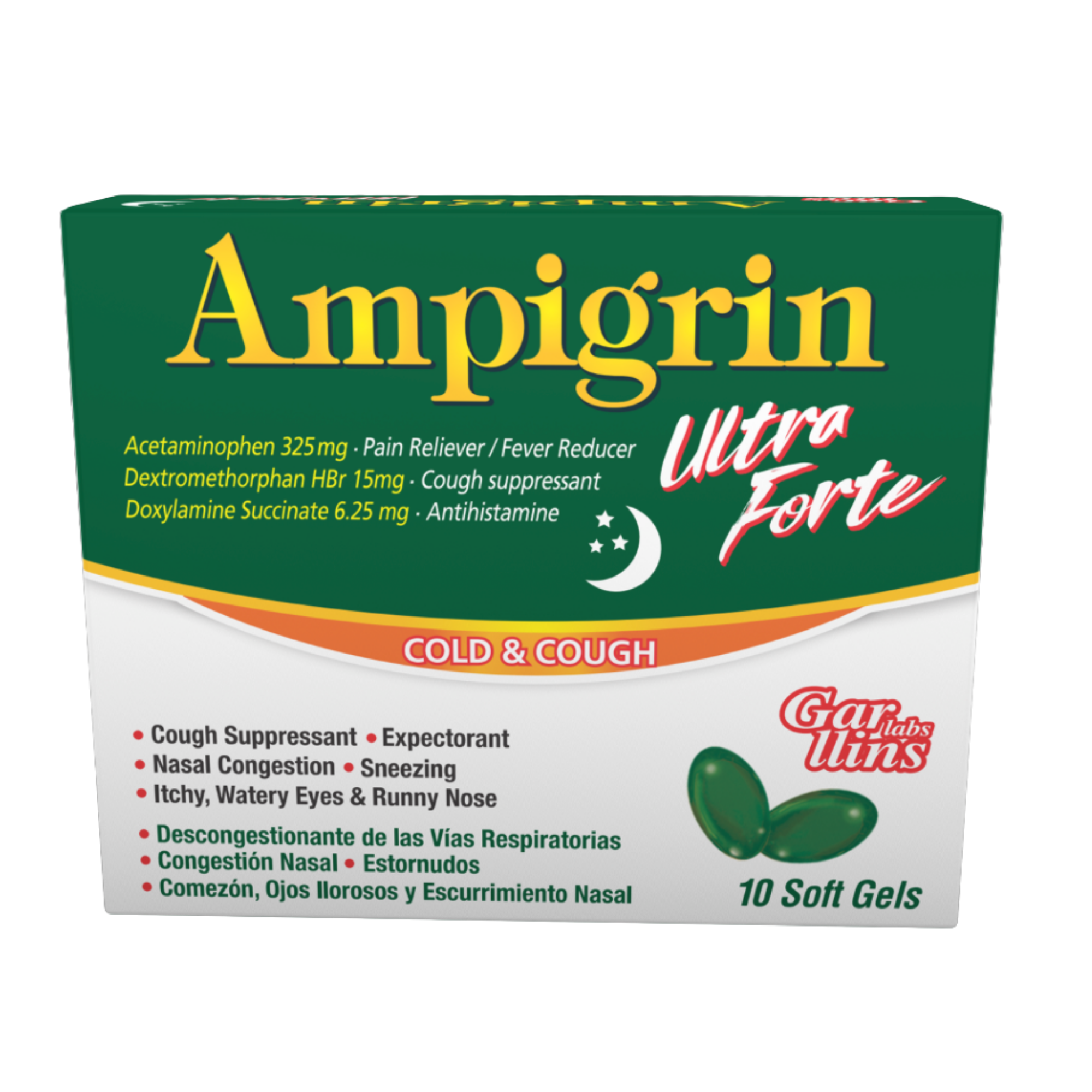 Ampigrin Ultra Forte Night -time w/10 Softgel