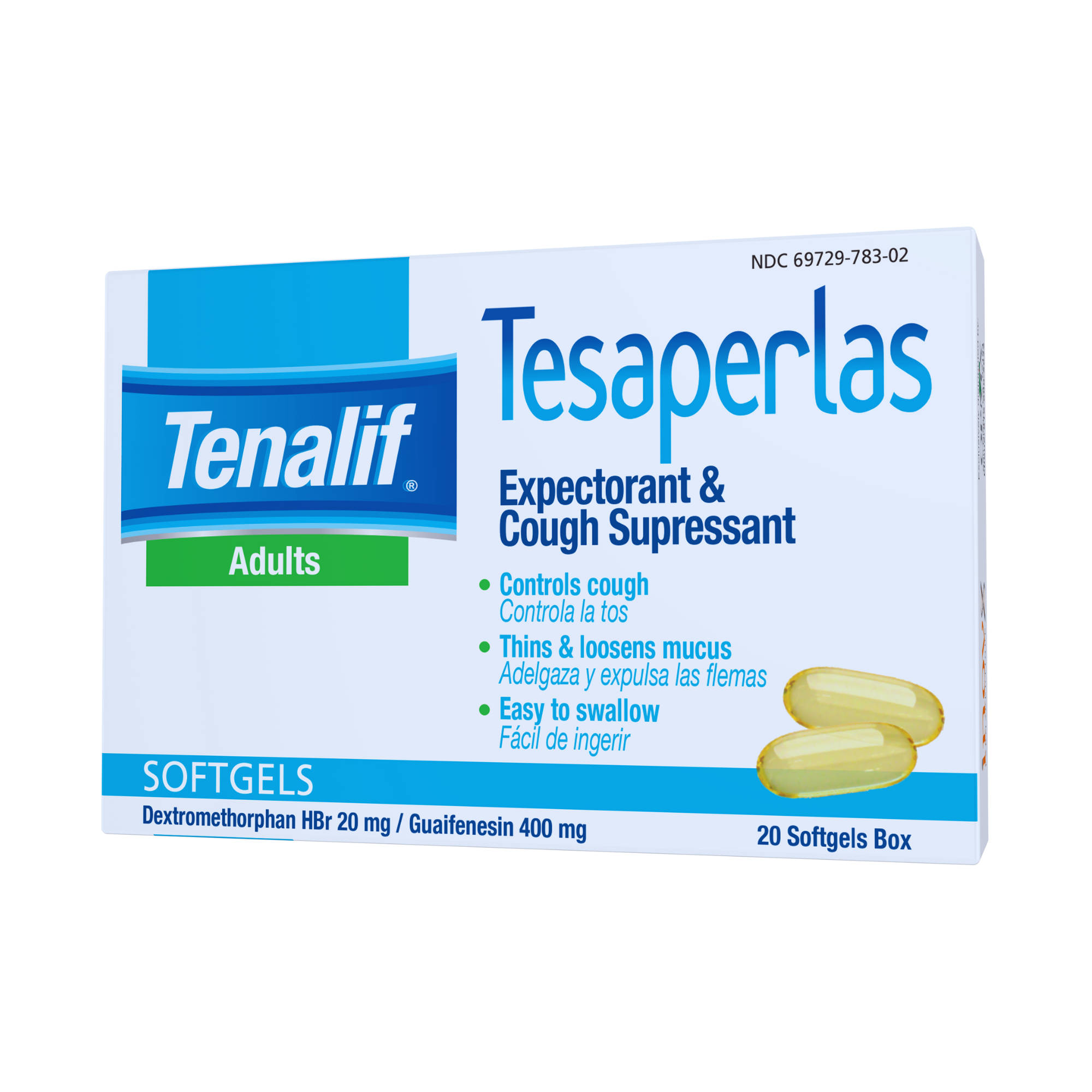 Tenalif Tesaperlas Expectorante y Antitusivo 20 Cápsulas Blandas