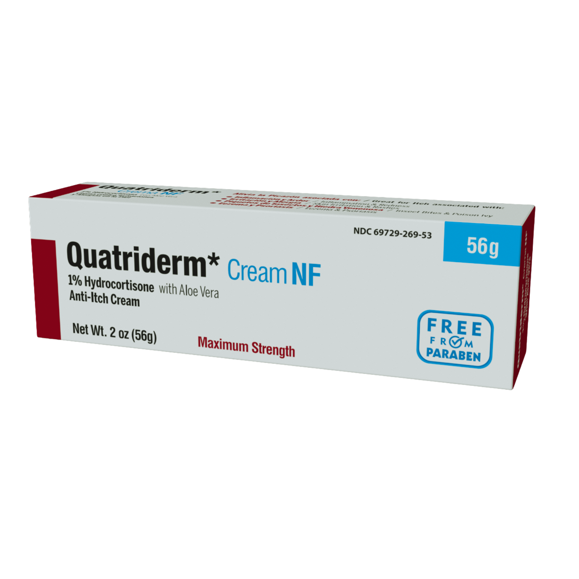 Quatriderm Cream NF 1% Hydrocortisone con Aloe Vera 56g